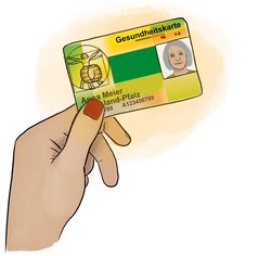 Eine Hand hält eine Krankenkassenkarte.